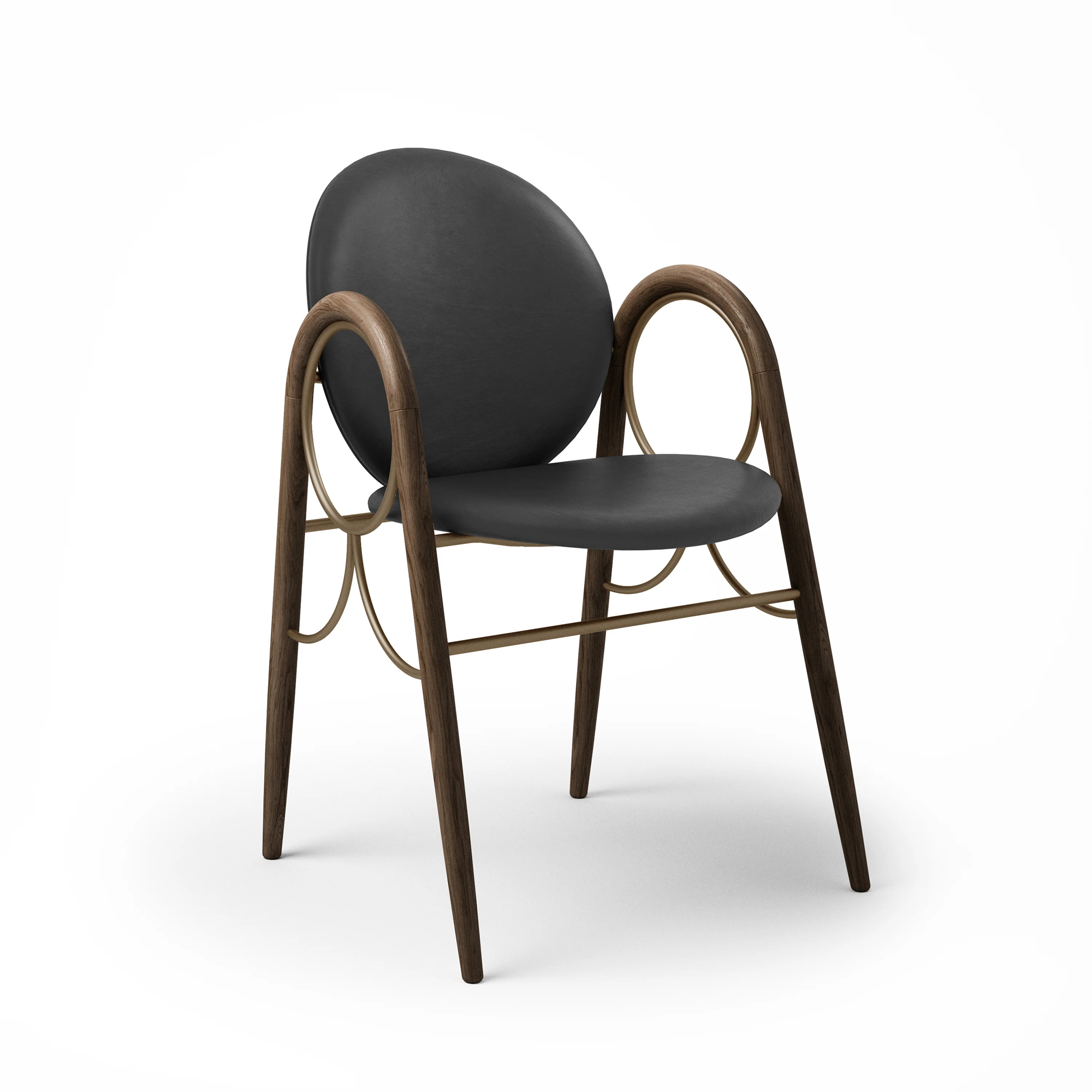 Black leather / savanne, Oiled fumed oak