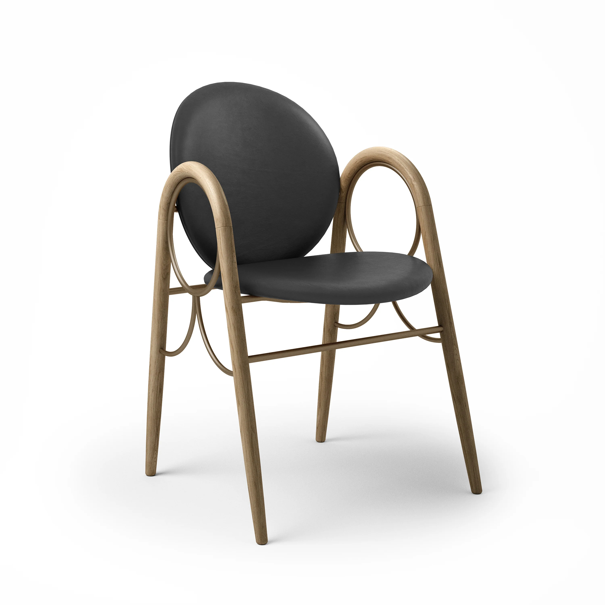  Black leather / savanne, Oiled oak