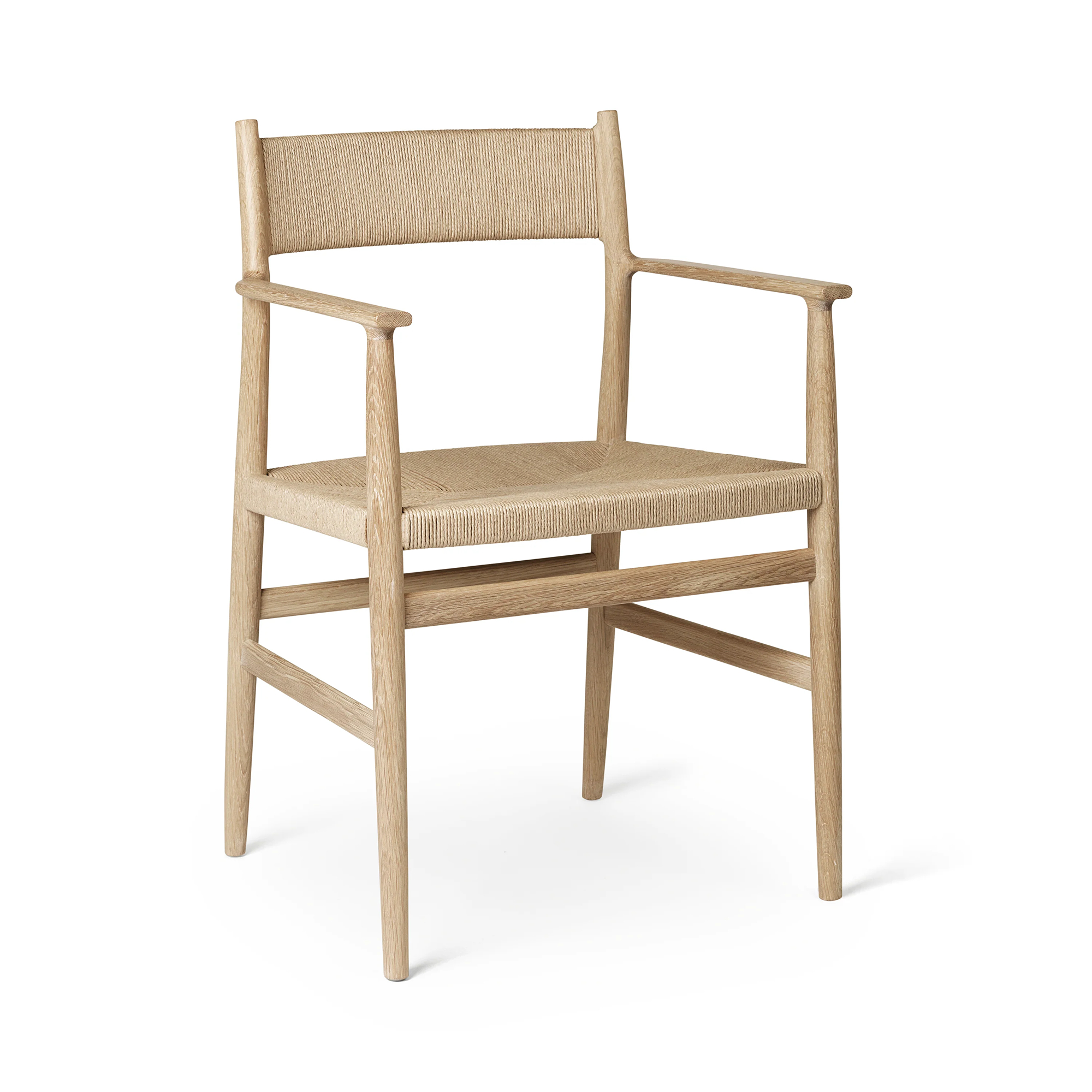  Oak white oil, Paper cord seat + woven back