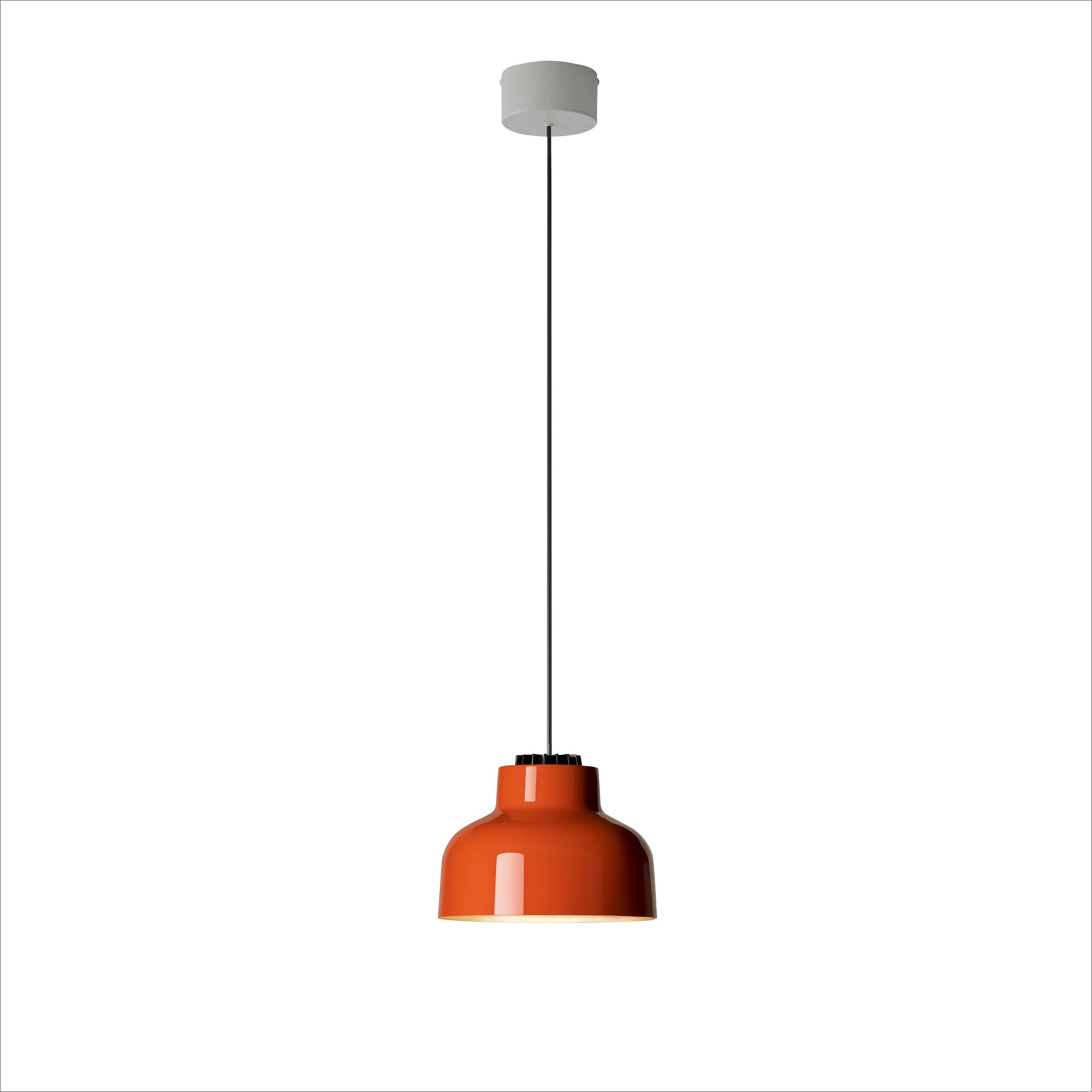  Glossy reddish orange, White