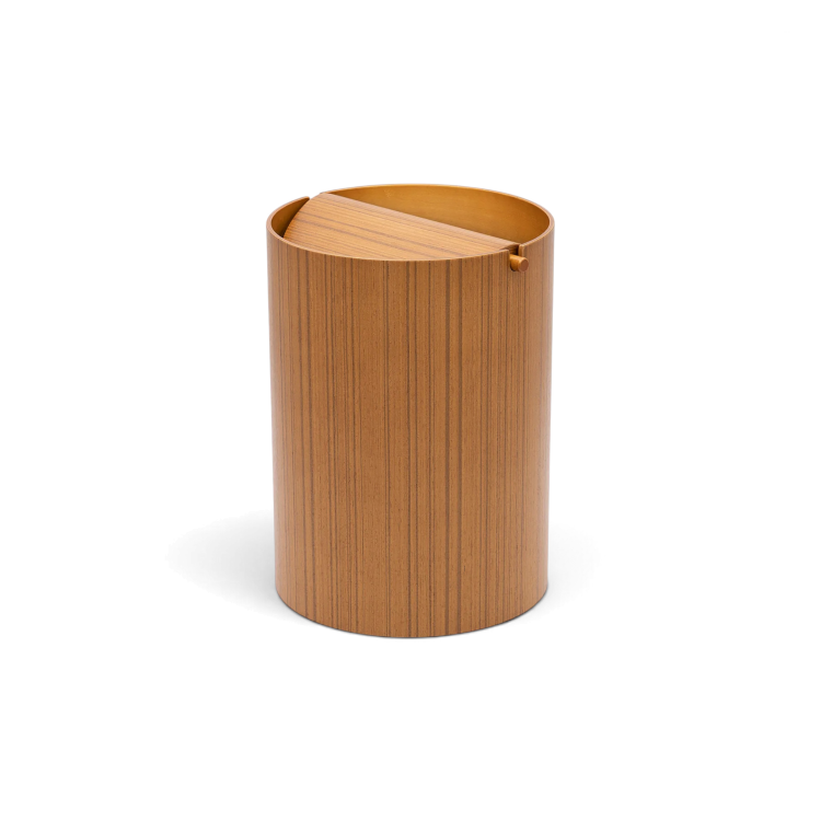 Wood Waste Basket with Lid