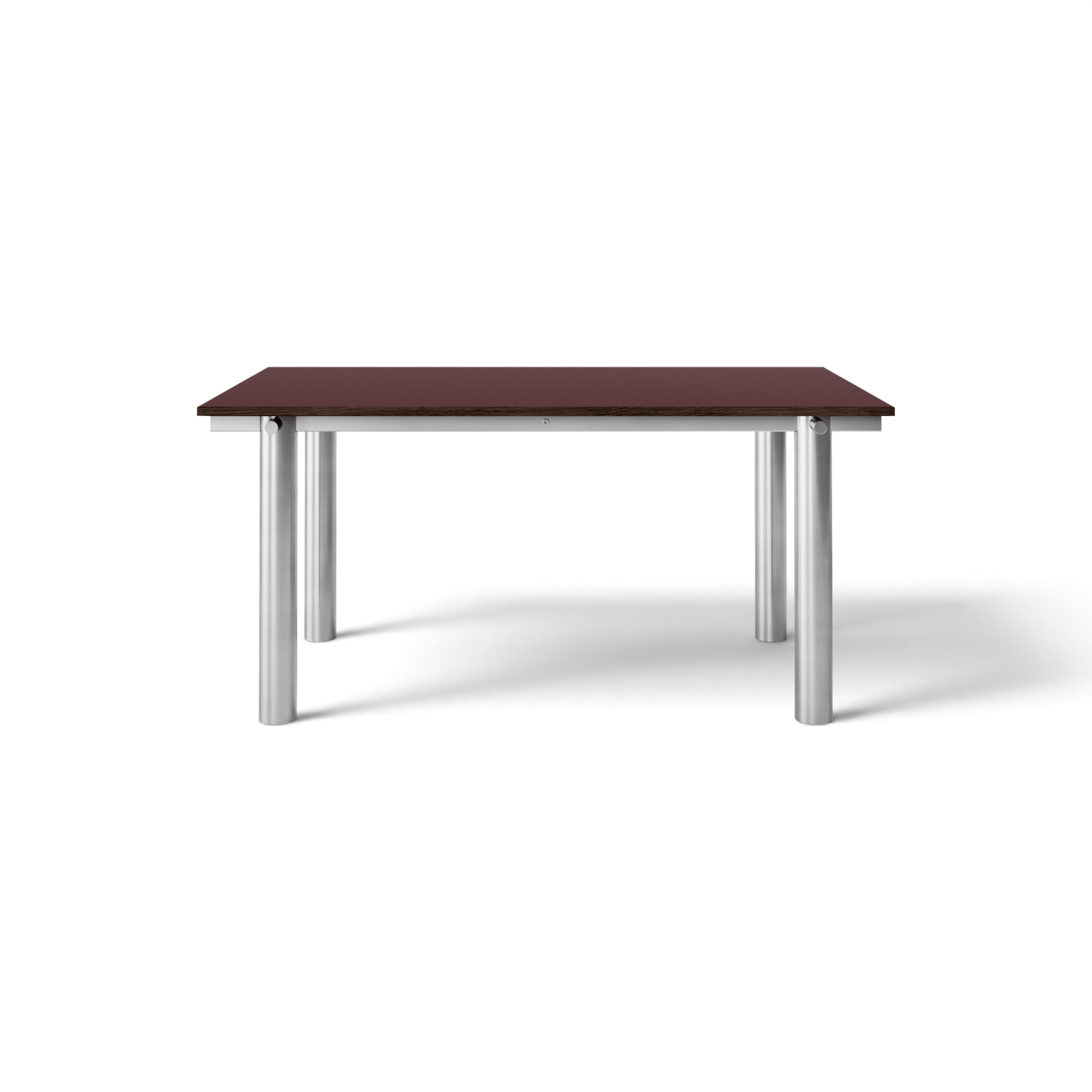  Brushed steel / Burgundy linoleum