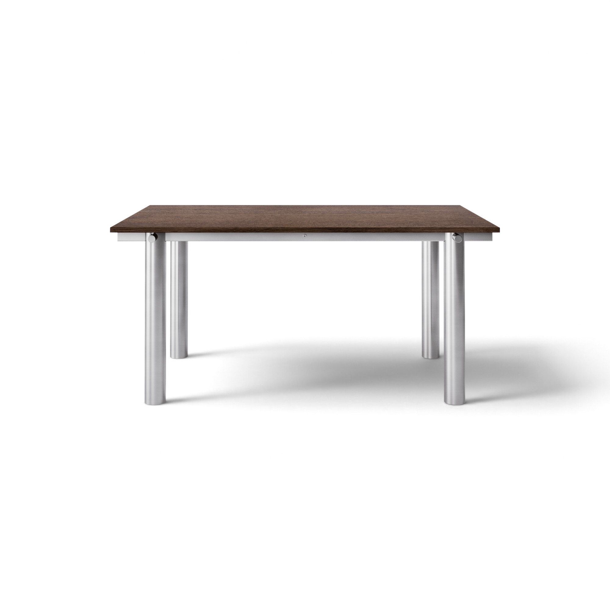  Brushed steel / dark stained oak