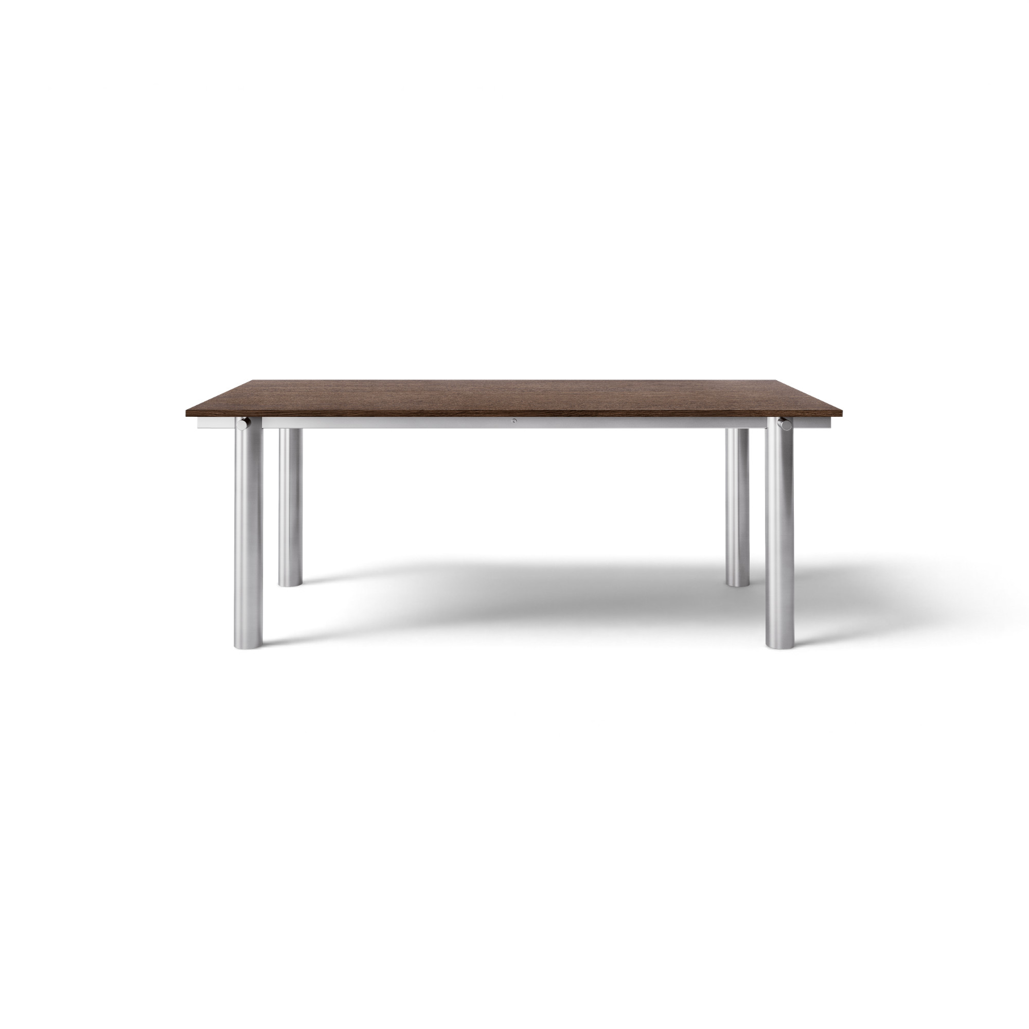  Brushed steel / dark stained oak