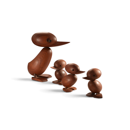 Duck & Duckling Wooden Figurines