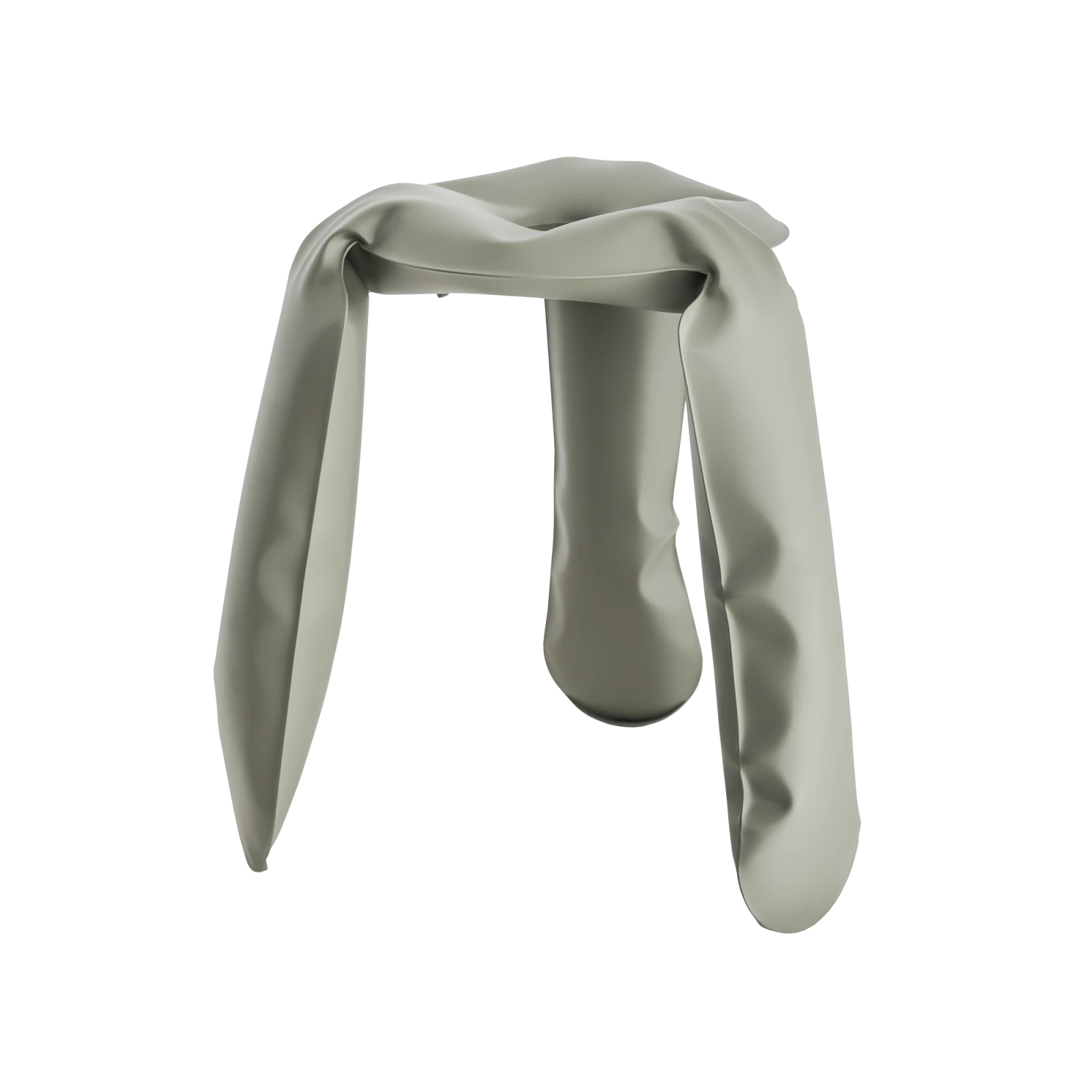Plopp Inflated Metal Stool, Gray - Gessato Design Store
