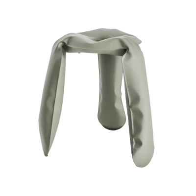 Plopp Inflated Metal Stool, Gray - Gessato Design Store