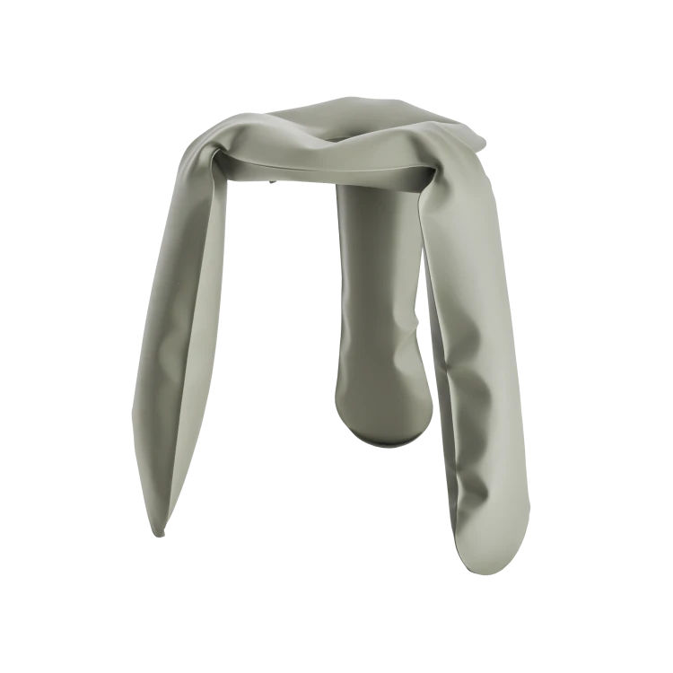 Plopp Inflated Metal Stool, Gray - Gessato Design Store