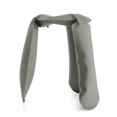 Plopp Inflated Metal Stool, Gray - Gessato Design Store