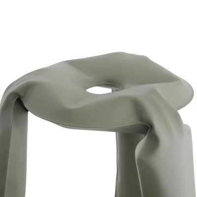 Plopp Inflated Metal Stool, Gray - Gessato Design Store