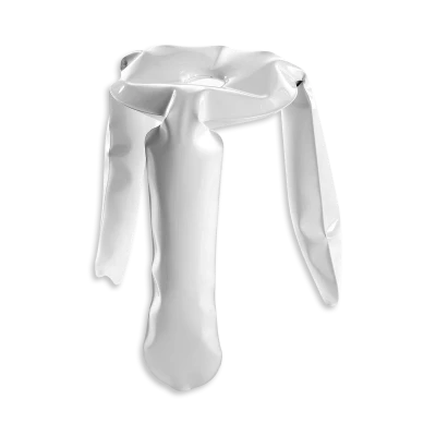 Plopp Inflated Metal Stool White-0