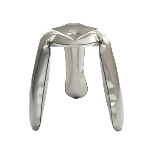 Plopp Inflated Metal Stool, Raw-0