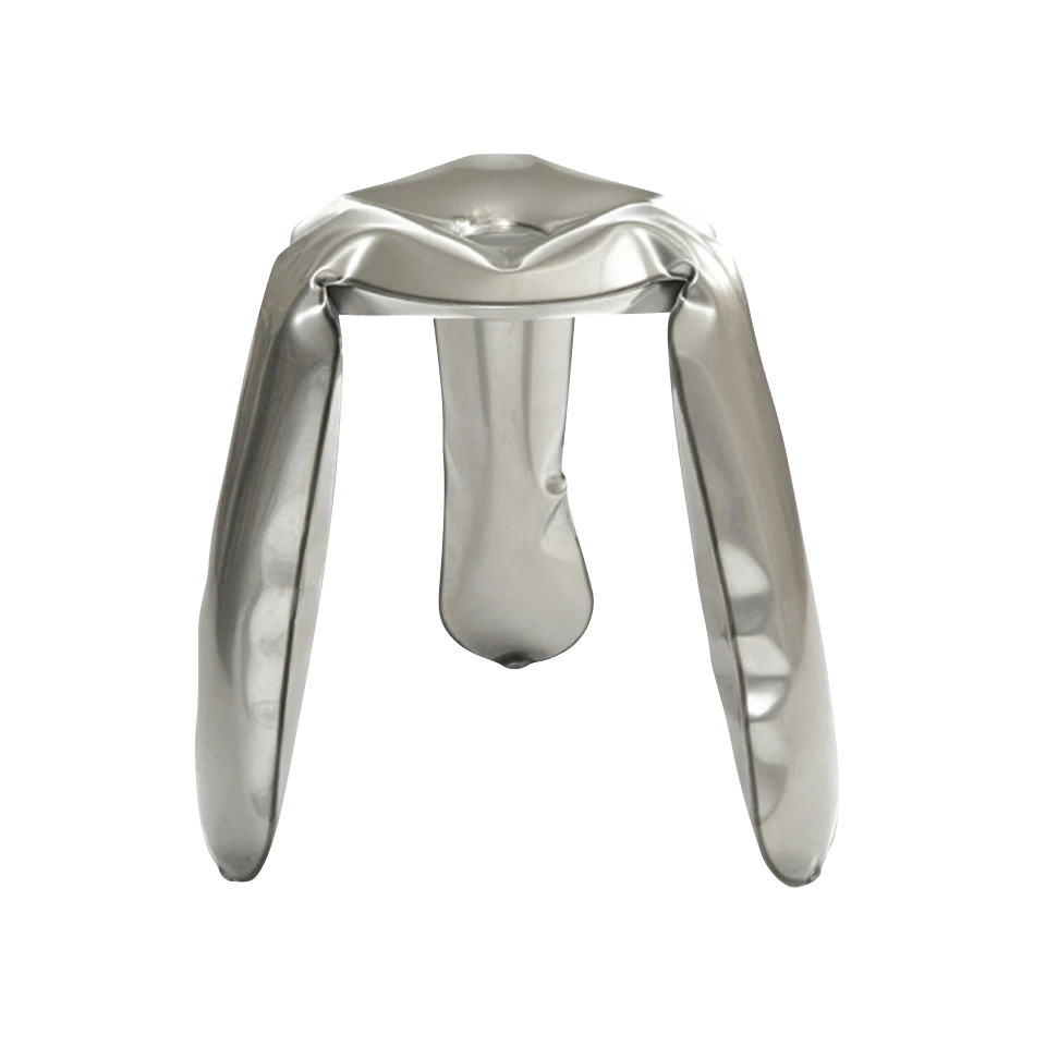 Plopp Inflated Metal Stool, Raw-0