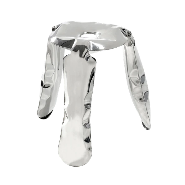 Oskar Zieta - Plopp Inflated Metal Stool, Polished Steel | Gessato