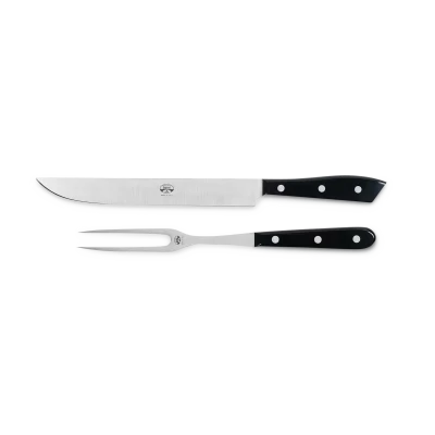 Compendio Polished Carving Set - Black Lucite - Gessato Design Store