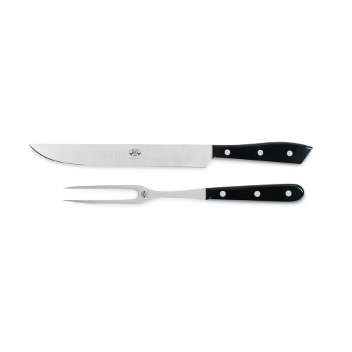 Compendio Polished Carving Set - Black Lucite - Gessato Design Store
