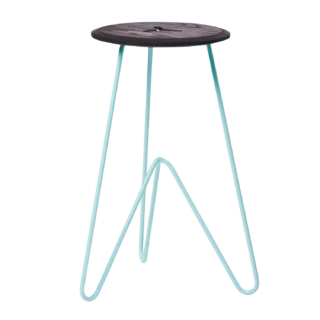 High Stool, Black on Seafoam -0