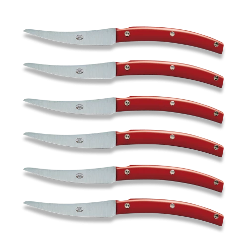 Convivio Steak Knife, Red - Set of 6-0