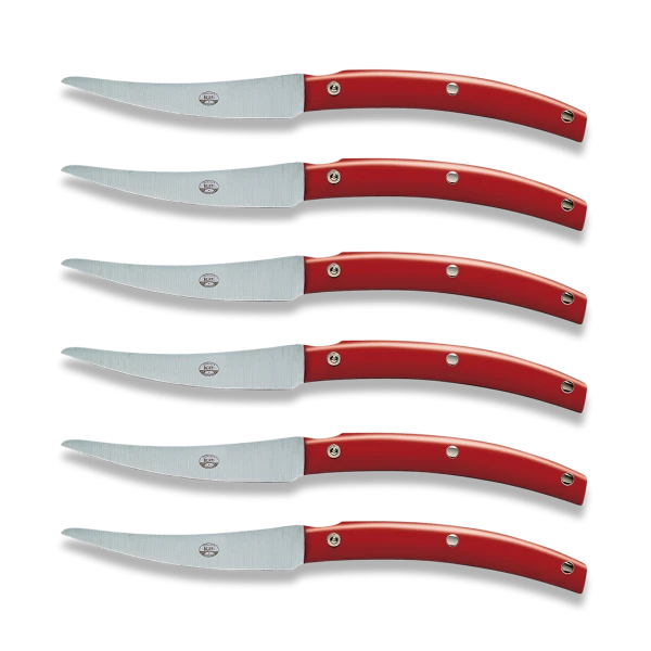 Convivio Steak Knife, Red - Set of 6-0