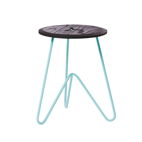 Low Stool, Black on Seafoam-0