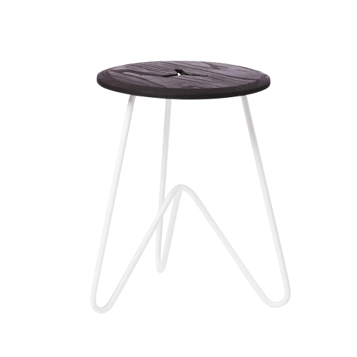 Low Stool, Black on White-0