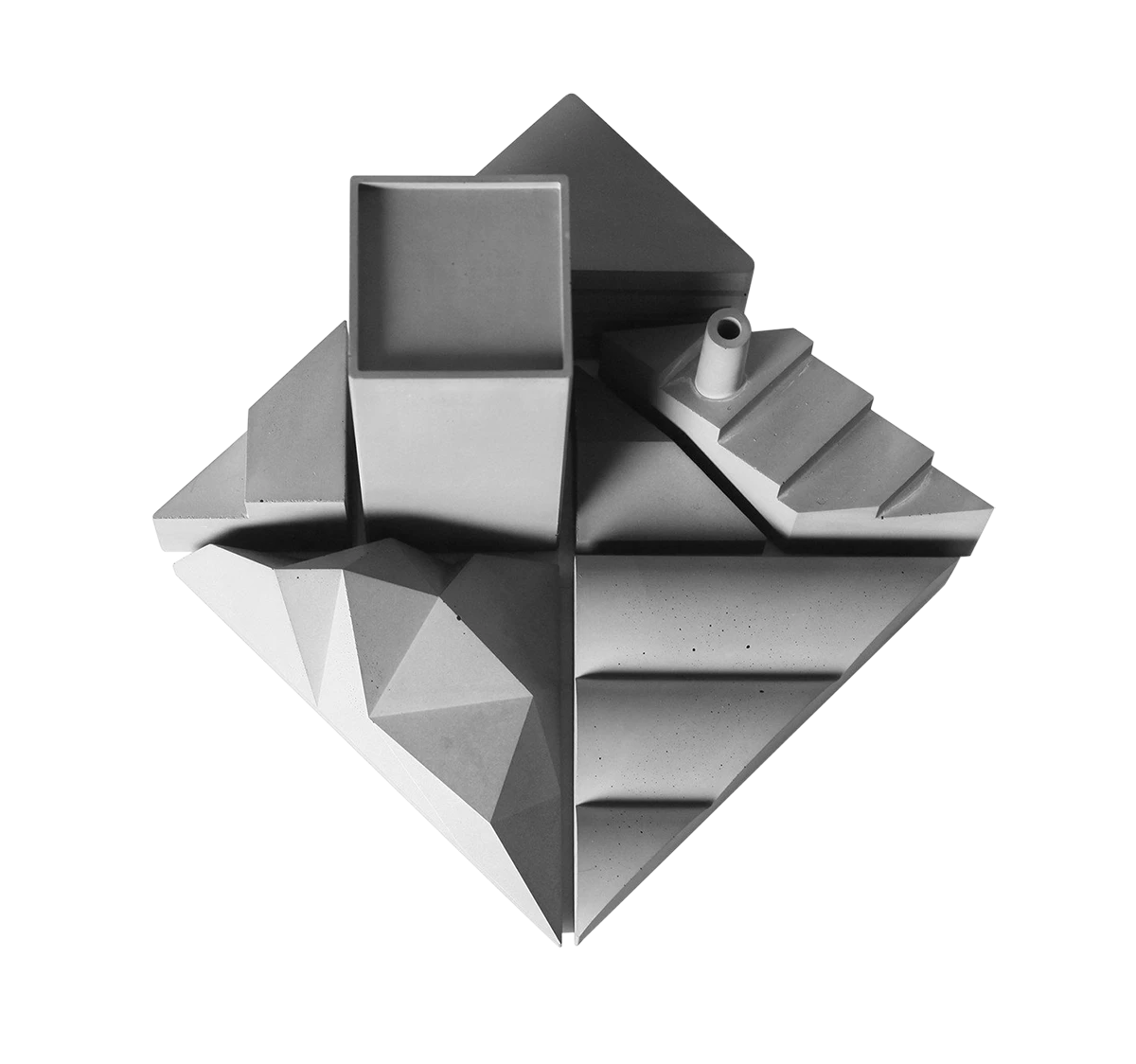 Concrete Tangram Puzzle and City Sculpture-0