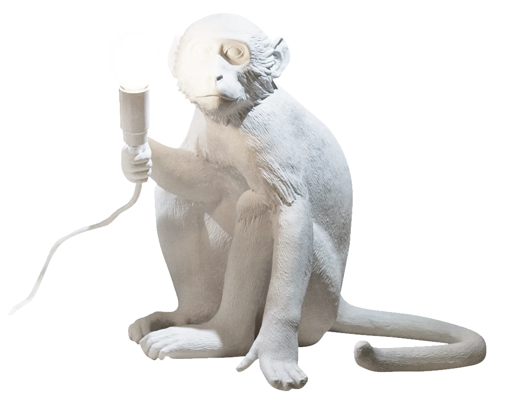 Seletti Monkey Lamp, Sitting -0