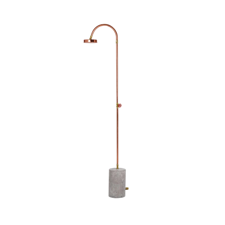 Aquart, Outdoor Copper Shower with Concrete Base - Gessato Design Store