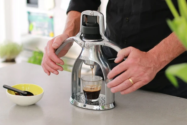 Rok - Rok Hand-powered Espresso Machine, Classic Aluminum