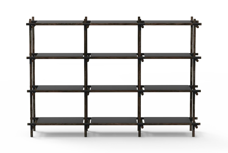 Stick Modular Shelving System by Menu, Black/Dark Ash-0