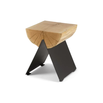 ½ Wooden Stool Black - Gessato Design Store