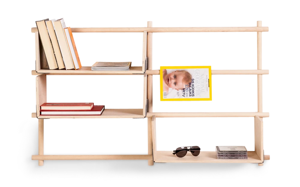Foldin, Wall Mounted Modular Bookcase-0