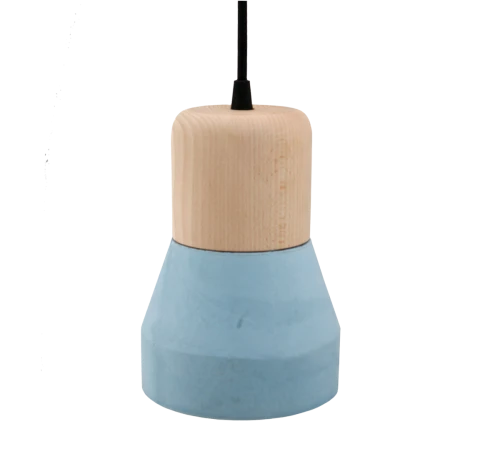 Cement Wood Lamp, Azure-0