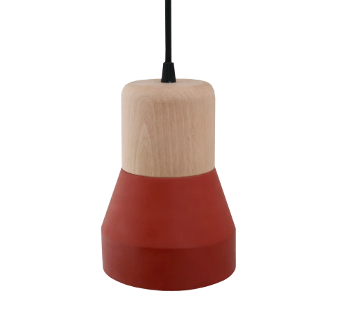 Cement Wood Lamp, Terracotta-0