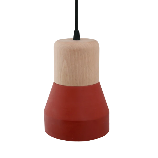 Cement Wood Lamp, Terracotta-0