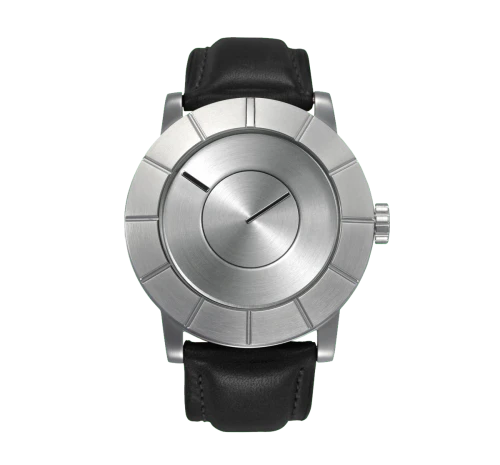 Issey Miyake TO Automatic Men's Silver Watch, Black Leather-0