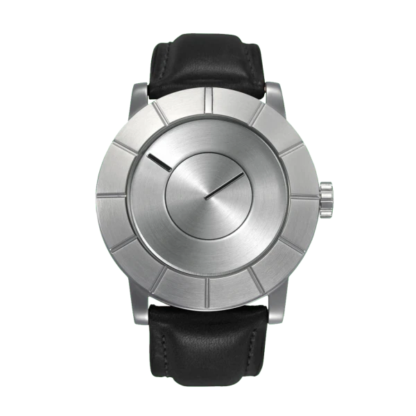 Issey Miyake TO Automatic Men's Silver Watch, Black Leather-0