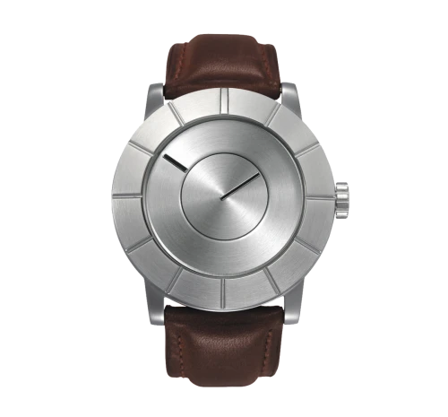 Issey Miyake TO Automatic Men's Silver Watch, Brown Leather-0