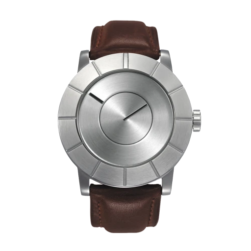 Issey Miyake TO Automatic Men's Silver Watch, Brown Leather-0