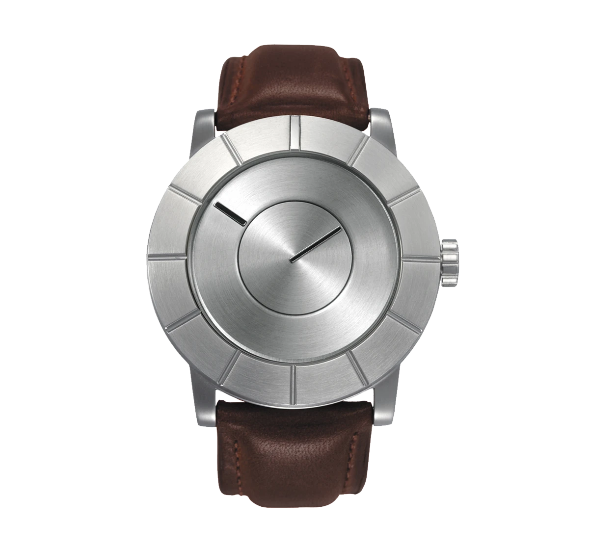 Issey Miyake TO Automatic Men's Silver Watch, Brown Leather-0
