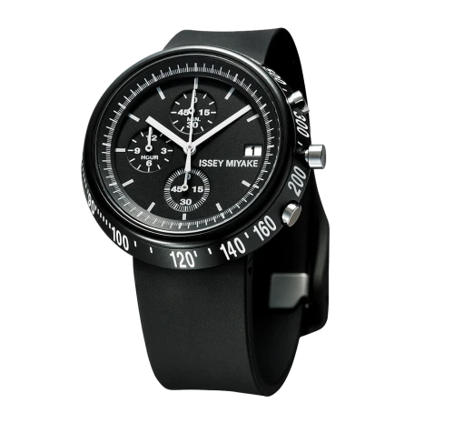 Issey Miyake Trapezoid Black Watch, Steel-0