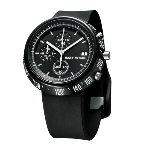 Issey Miyake Trapezoid Black Watch, Steel-0