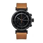 Issey Miyake W Black Chronograph Watch, Natural Leather-30680