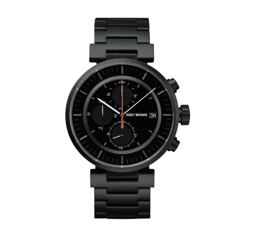 Issey Miyake W Black Chronograph Watch, Steel-0