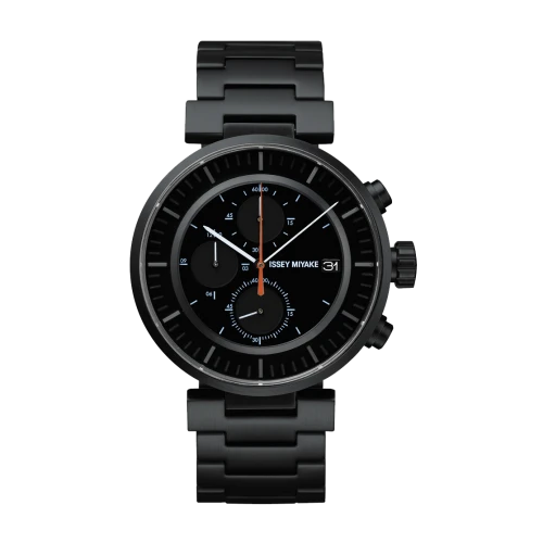 Issey Miyake W Black Chronograph Watch, Steel-0