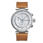 Issey Miyake W White Chronograph Watch, Natural Leather-30684