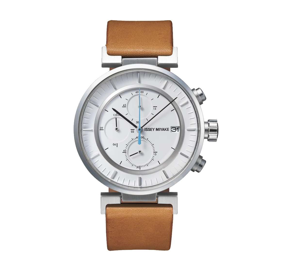 Issey Miyake W White Chronograph Watch, Natural Leather-0