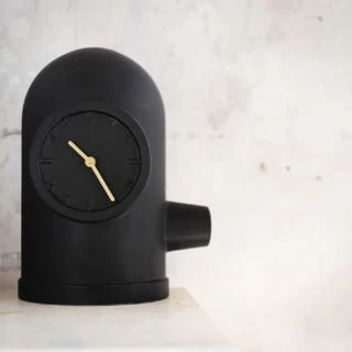 Leff Amsterdam Base Table Clock, Black-30355
