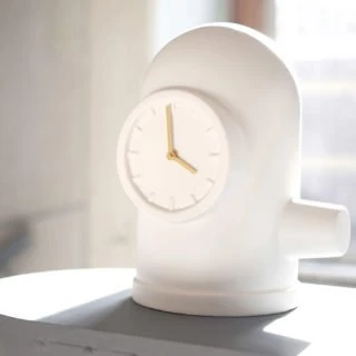 Leff Amsterdam Base Table Clock, White-30347