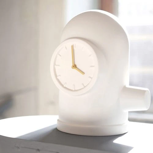 Leff Amsterdam Base Table Clock, White-30347